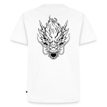 Dragon, Dragon Head, Gift, Dragon - Men's Premium Organic T-Shirt - white - Back - Nico (187cm)