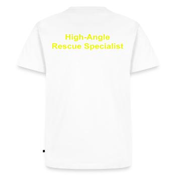 High Angle Rescue Specialist - Men's Premium Organic T-Shirt - white - Back - Nico (187cm)