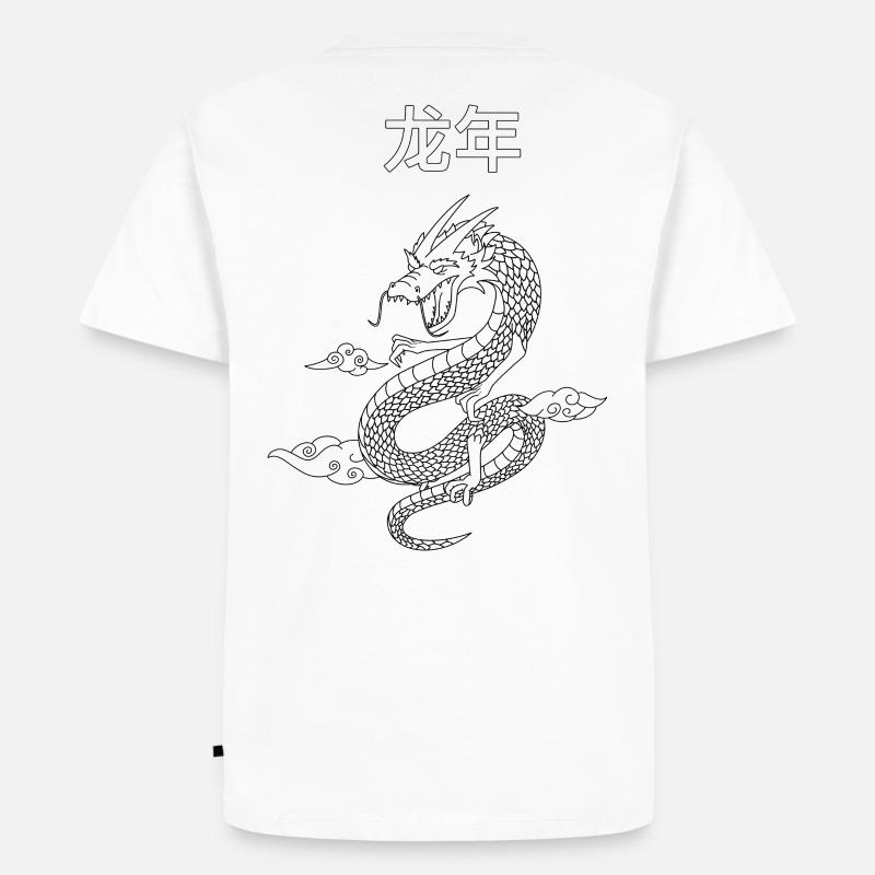 Chinesischer Drache - Männer Premium Bio T-Shirt - Weiß