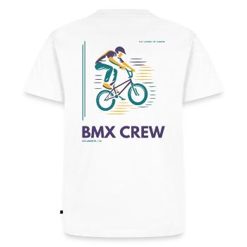 Maillot BMX Ride or Die | Édition Los Angeles - T-shirt Premium bio Homme - blanc - Dos - Nico (187cm)