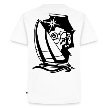 Sailing Yacht Sailing Ship with Compass Nautical Chart Sailing - Men's Premium Organic T-Shirt - white - Back - Nico (187cm)