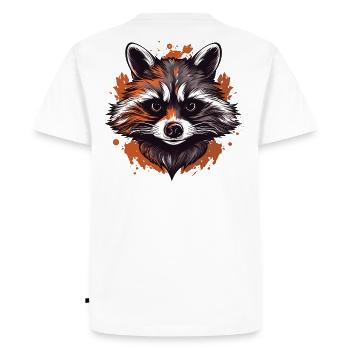 Raccoon Raccoon Cool Motif - Men's Premium Organic T-Shirt - white - Back - Nico (187cm)