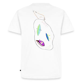 monster with piercings - Männer Premium Bio T-Shirt - Weiß - Hinten - Nico (187cm)