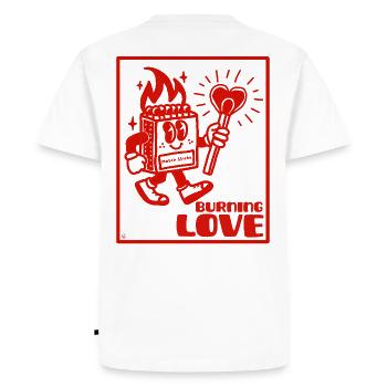 Burning Love- Design Rétro Romantique - T-shirt Premium bio Homme - blanc - Dos - Nico (187cm)
