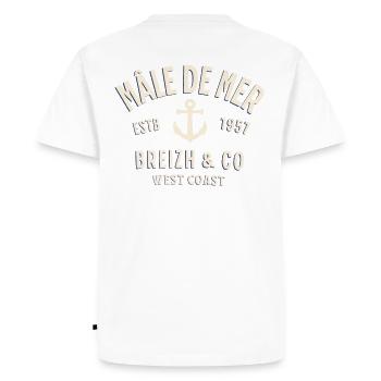 Mâle de Mer Breizh Co - T-shirt Premium bio Homme - blanc - Dos - Nico (187cm)