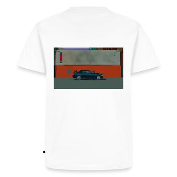 Vintage European Car - Men's Premium Organic T-Shirt - white - Back - Nico (187cm)