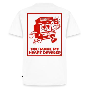 You Make My Heart Grow - Love Design - Men's Premium Organic T-Shirt - white - Back - Nico (187cm)
