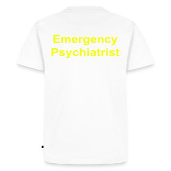 Emergency Psychiatrist - Men's Premium Organic T-Shirt - white - Back - Nico (187cm)