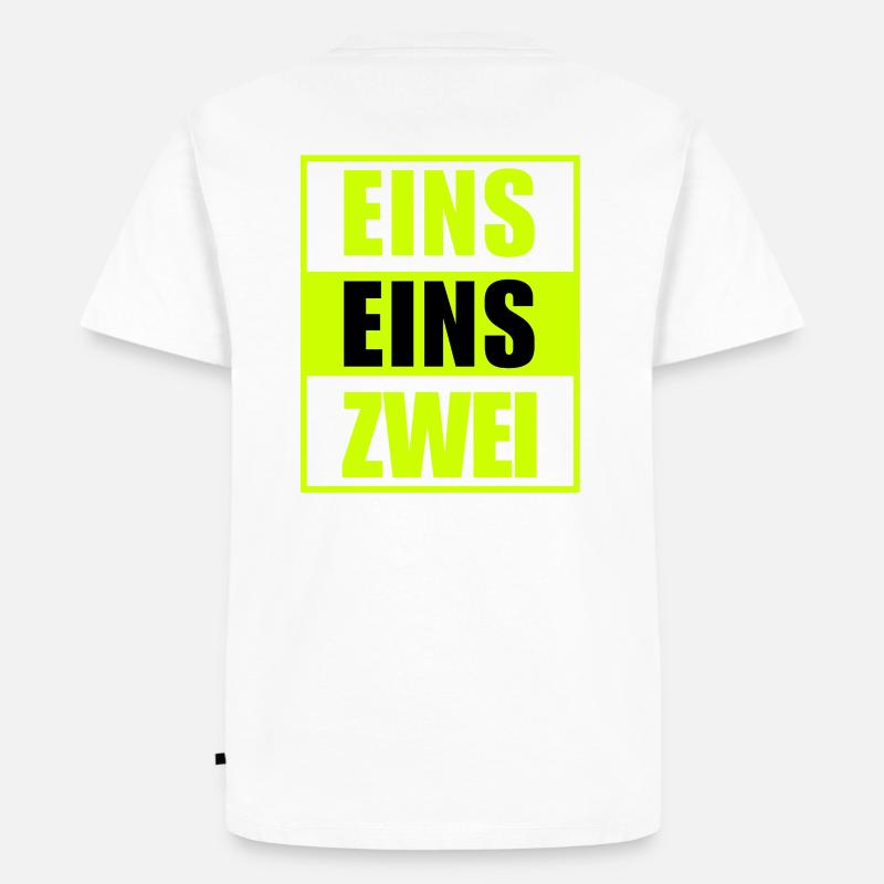 112 EINS EINS ZWEI - Männer Premium Bio T-Shirt - Weiß