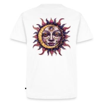 Sun Motif - Men's Premium Organic T-Shirt - white - Back - Nico (187cm)