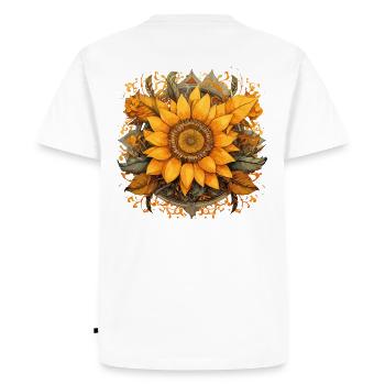 Ornements floraux de tournesol Mandala - T-shirt Premium bio Homme - blanc - Dos - Nico (187cm)