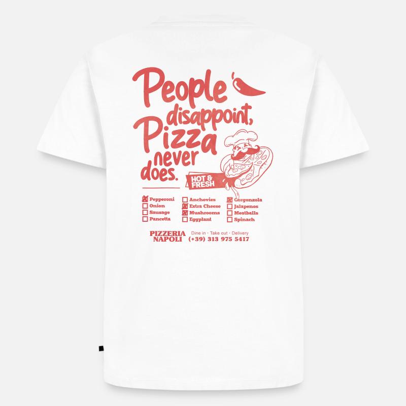 People disappoint, Pizza never does - Pizza Lover - Männer Premium Bio T-Shirt - Weiß