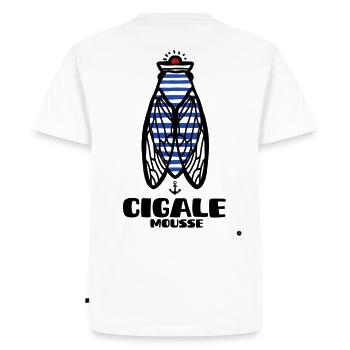 Cigale Marine Mousse - T-shirt Premium bio Homme - blanc - Dos - Nico (187cm)