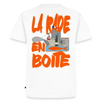 The Toulon harbour in a can! - Men's Premium Organic T-Shirt - white - Back - Nico (187cm)