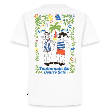 Toulonnais with Salted Butter - Men's Premium Organic T-Shirt - white - Back - Nico (187cm)