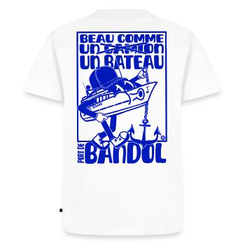 Mascotte rétro méditerranéenne bandol bateau - T-shirt Premium bio Homme - blanc - Dos - Nico (187cm)