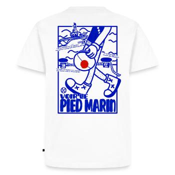 Pied Marin Toulon Bachi - T-shirt Premium bio Homme - blanc - Dos - Nico (187cm)