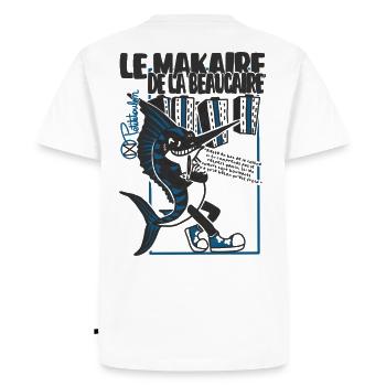 Le Makaire de la Beaucaire, Toulon - Men's Premium Organic T-Shirt - white - Back - Nico (187cm)