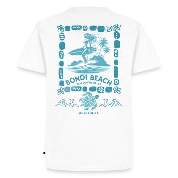 Bondi Beach Turquoise Palm Island - Men's Premium Organic T-Shirt - white - Back - Nico (187cm)