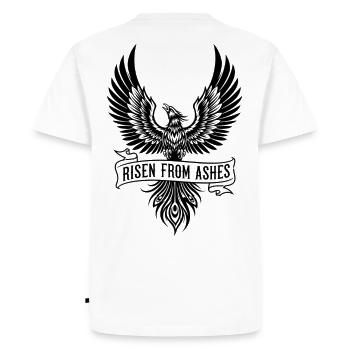 Phoenix Risen From Ashes - Men's Premium Organic T-Shirt - white - Back - Nico (187cm)