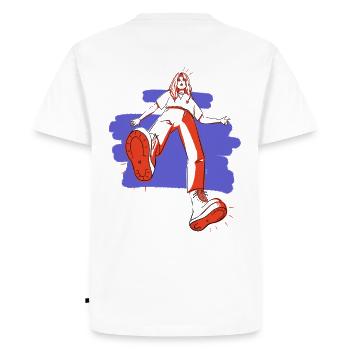 Badass girl - T-shirt Premium bio Homme - blanc - Dos - Nico (187cm)