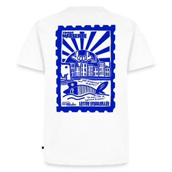 Timbré Marseille - T-shirt Premium bio Homme - blanc - Dos - Nico (187cm)