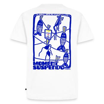 Moments Suspendus Marseille - T-shirt Premium bio Homme - blanc - Dos - Nico (187cm)
