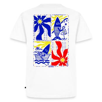 Quadre Provence Méditerranée pop art coloré - T-shirt Premium bio Homme - blanc - Dos - Nico (187cm)