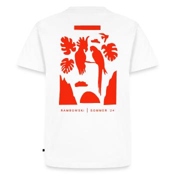 Sommer 24 / Rambowski - Männer Premium Bio T-Shirt - Weiß - Hinten - Nico (187cm)