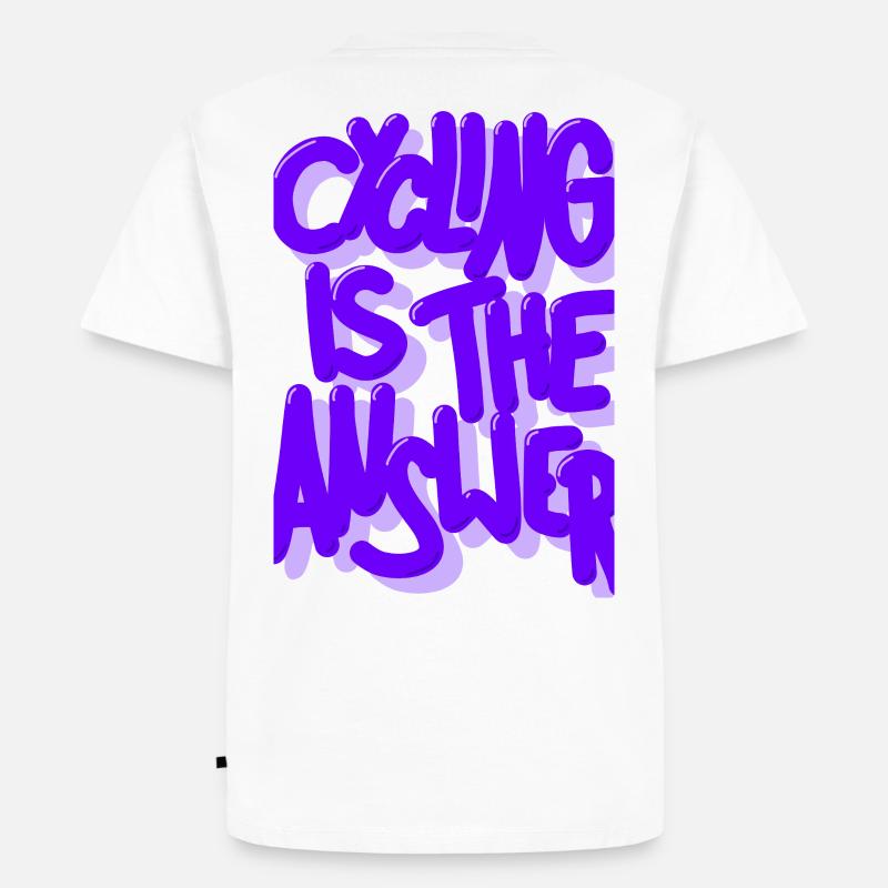 Cycling is the answer lila - Männer Premium Bio T-Shirt - Weiß