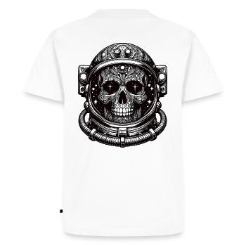 Skull Astro - Men's Premium Organic T-Shirt - white - Back - Nico (187cm)
