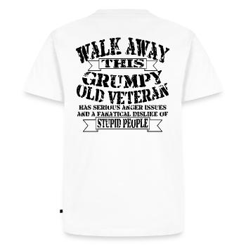 Grumpy Old Veteran - Men's Premium Organic T-Shirt - white - Back - Nico (187cm)