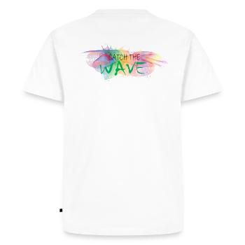 Attrapez la vague - T-shirt Premium bio Homme - blanc - Dos - Nico (187cm)