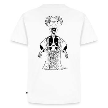 CHIEN FOU - T-shirt Premium bio Homme - blanc - Dos - Nico (187cm)