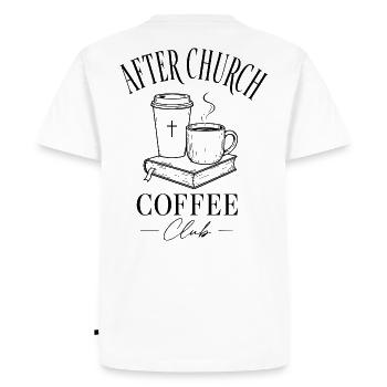 Church Coffee - Men's Premium Organic T-Shirt - white - Back - Nico (187cm)