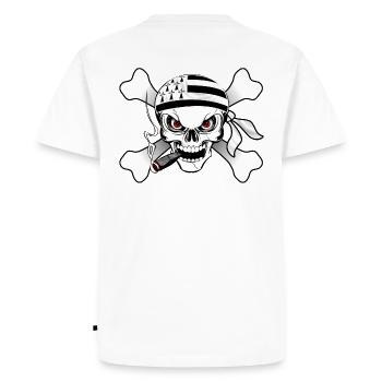 breizh bikers design - Men's Premium Organic T-Shirt - white - Back - Nico (187cm)