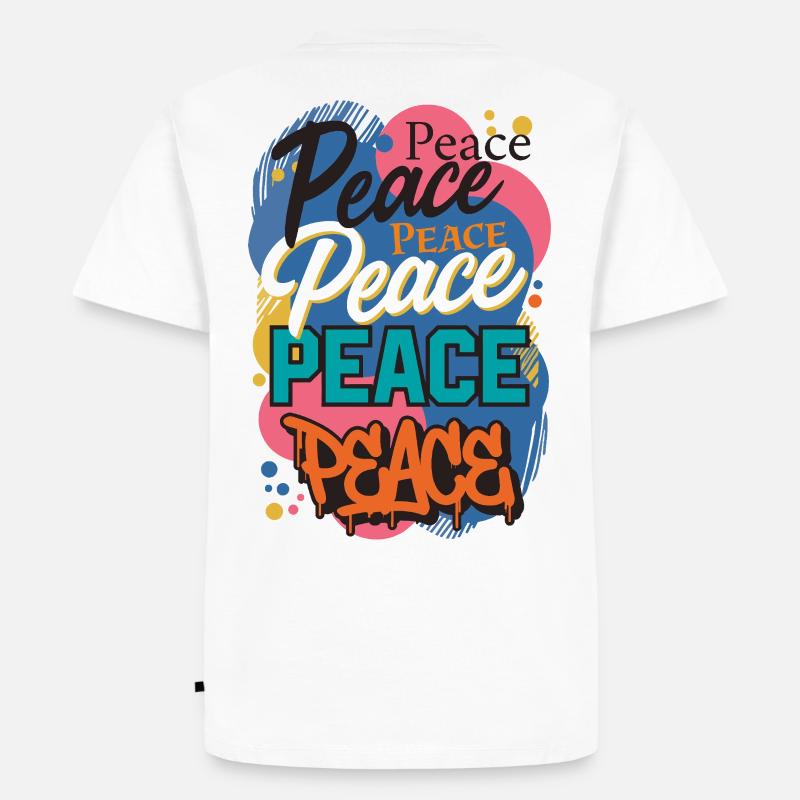 Peace als Graffiti - Männer Premium Bio T-Shirt - Weiß
