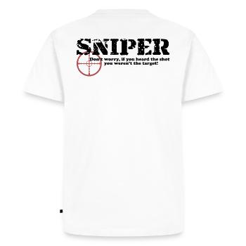 Sniper Hear - Men's Premium Organic T-Shirt - white - Back - Nico (187cm)
