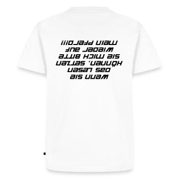 Wenn sie das lesen können, setzen sie mich bitte w - Männer Premium Bio T-Shirt - Weiß - Hinten - Nico (187cm)