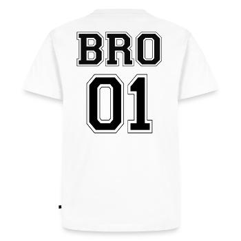 BRO 01 - Black Edition - Men's Premium Organic T-Shirt - white - Back - Nico (187cm)