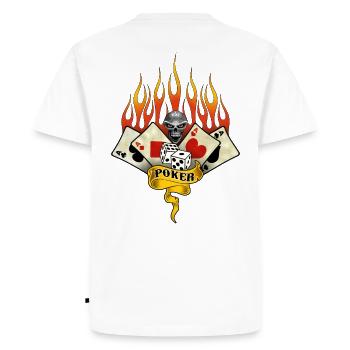 poker team design 2 - T-shirt Premium bio Homme - blanc - Dos - Nico (187cm)