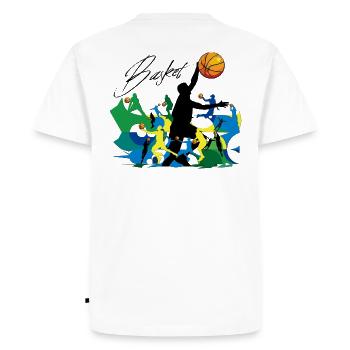 BASKET - T-shirt Premium bio Homme - blanc - Dos - Nico (187cm)