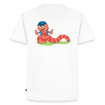 Ver rose - Ver de terre cool avec capuchon - T-shirt Premium bio Homme - blanc - Dos - Nico (187cm)