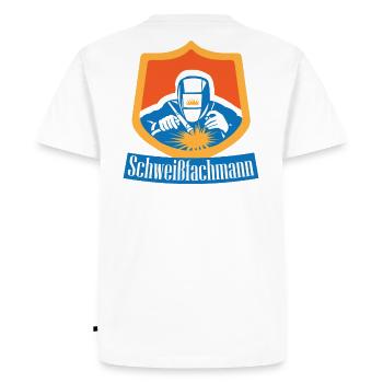 Welding specialist - professional star welder - Men's Premium Organic T-Shirt - white - Back - Nico (187cm)