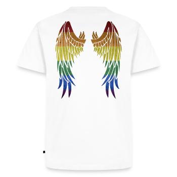 Rainbow Wings rainbow wings - Men's Premium Organic T-Shirt - white - Back - Nico (187cm)