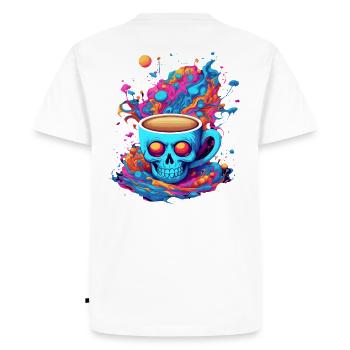 Mystical Skull Cup, Colorful Skull - Men's Premium Organic T-Shirt - white - Back - Nico (187cm)
