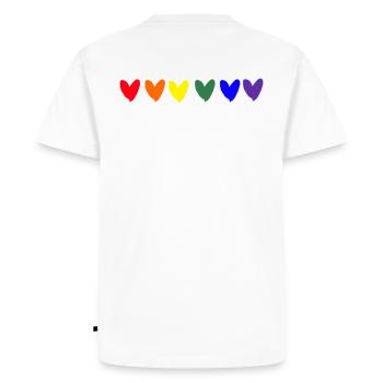 Pride Gay Lesbian LGBT Rainbow Parade - Men's Premium Organic T-Shirt - white - Back - Nico (187cm)