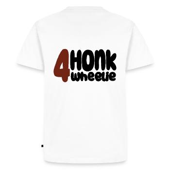 honk 4 wheelie - Männer Premium Bio T-Shirt - Weiß - Hinten - Nico (187cm)