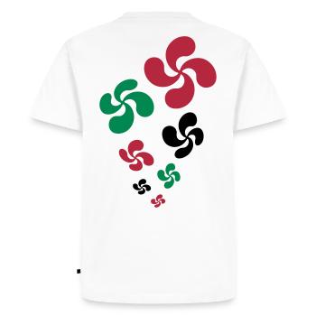 Croix du Pays Basque - T-shirt Premium bio Homme - blanc - Dos - Nico (187cm)