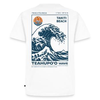 Teahupo'o Wave Tahiti Ocean Blue - Men's Premium Organic T-Shirt - white - Back - Nico (187cm)